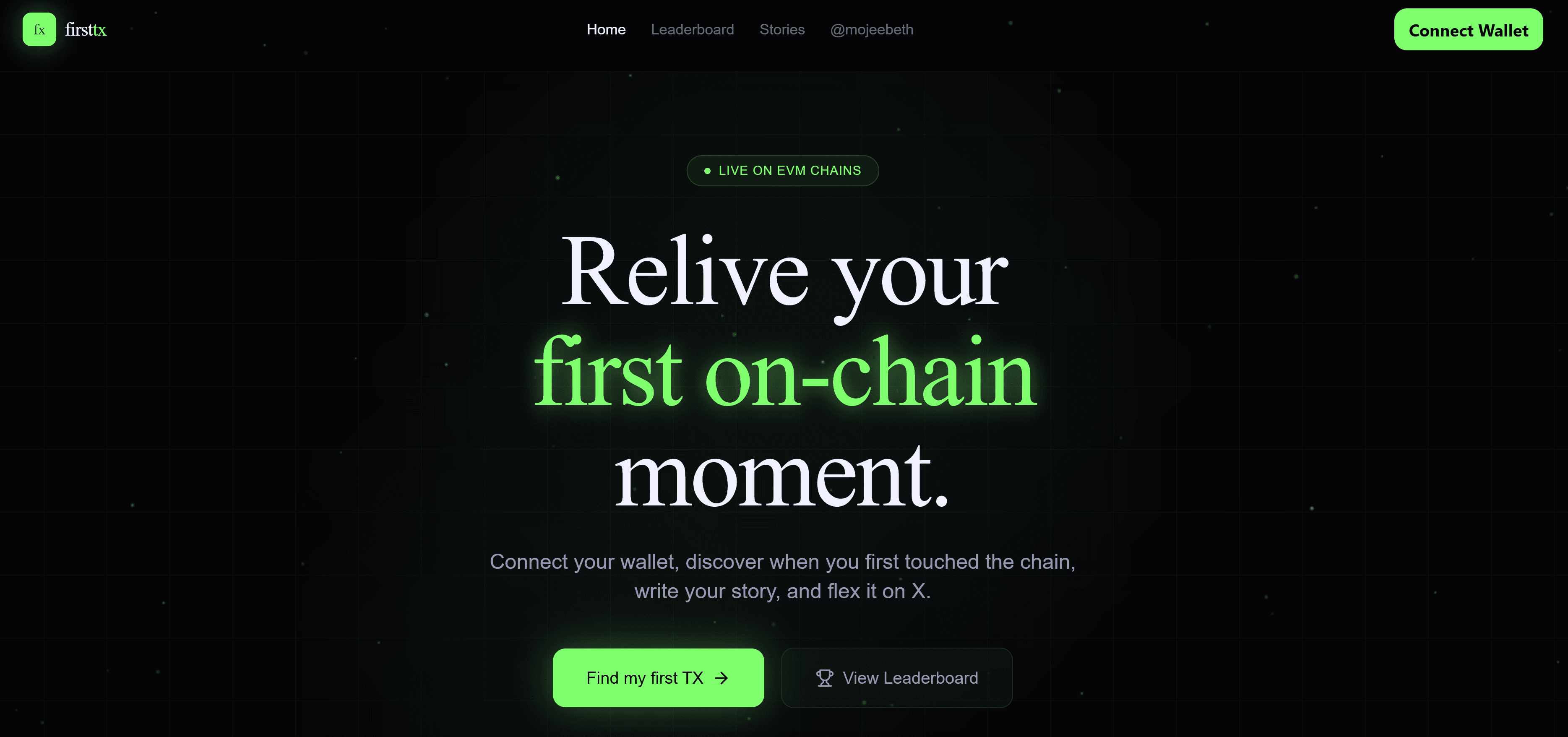FirstTx product screen