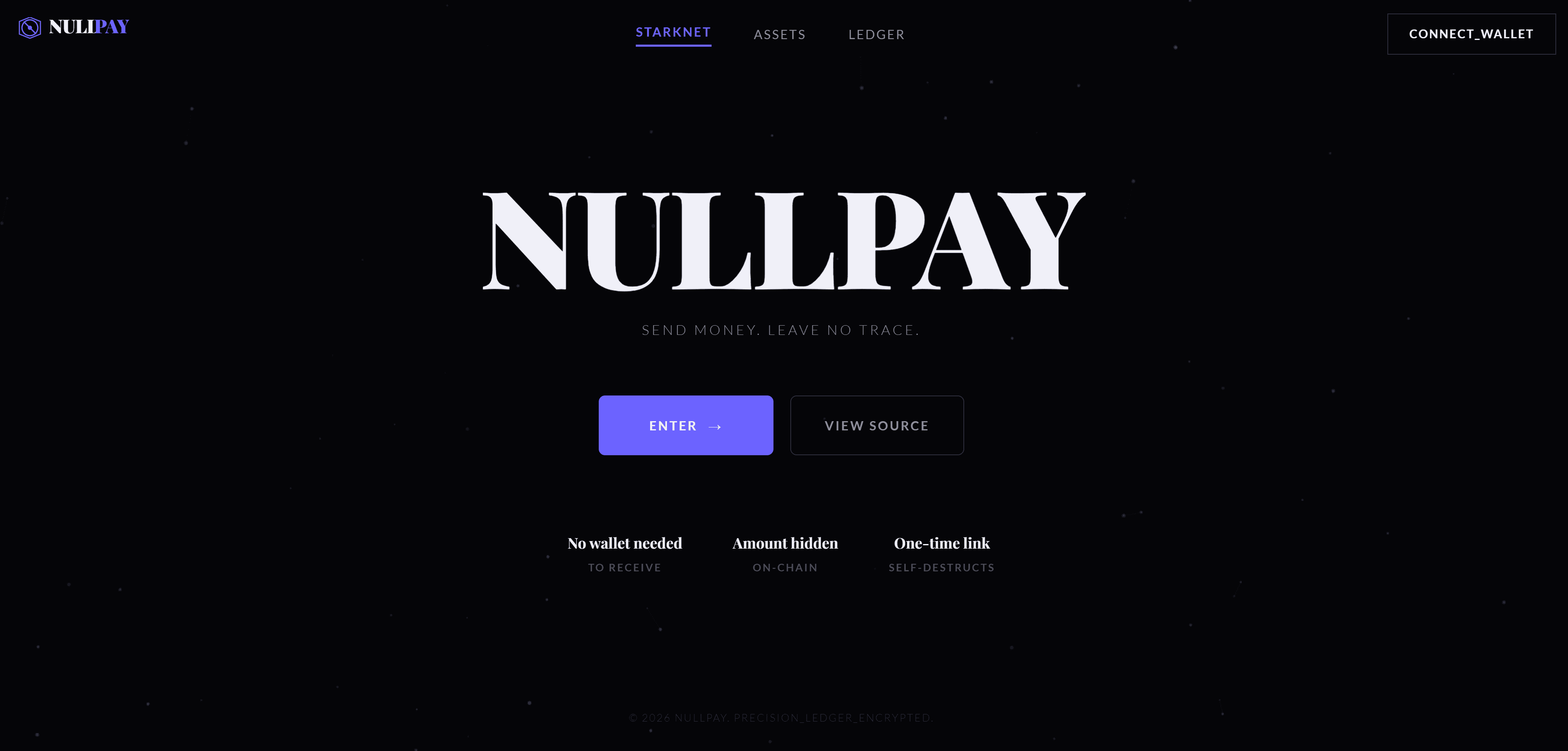 NullPay product screen