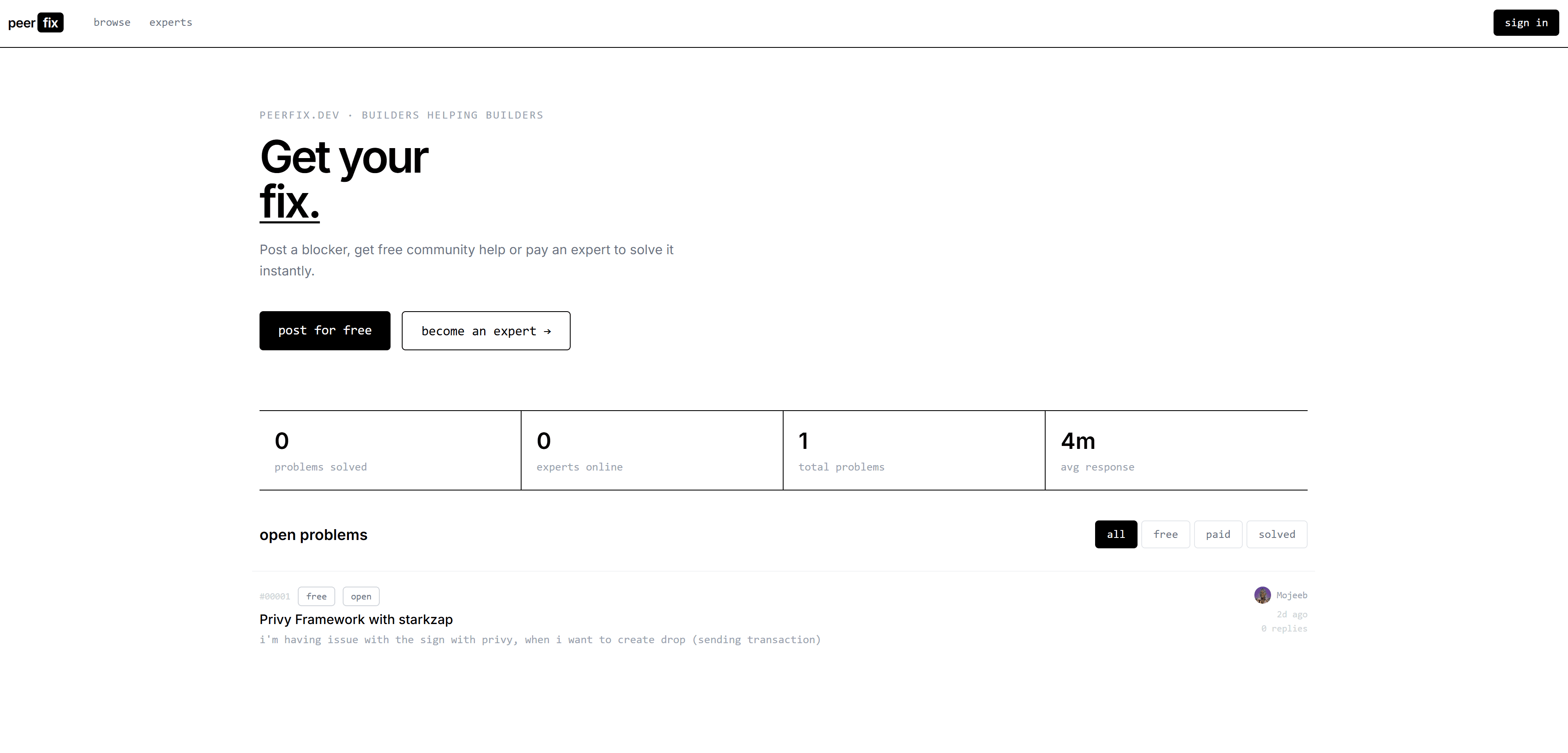 PeerFix product screen