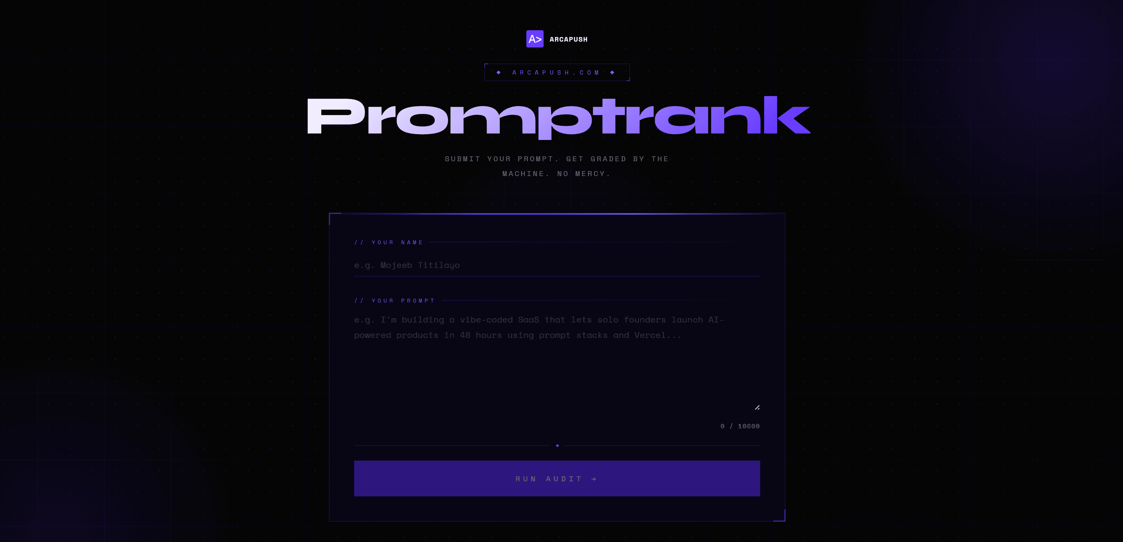 PromptRank product screen